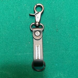 PRPS Black Leather Keychain with Metal Clasp